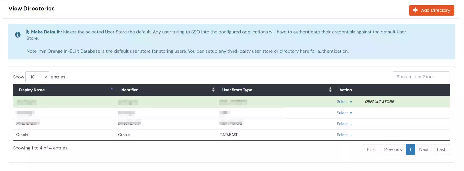 Configure Oracle Database Provisioning: Check External Directory section you set up for Oracle database user provisioning