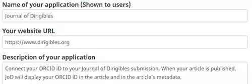 ORCID as an Oauth New application