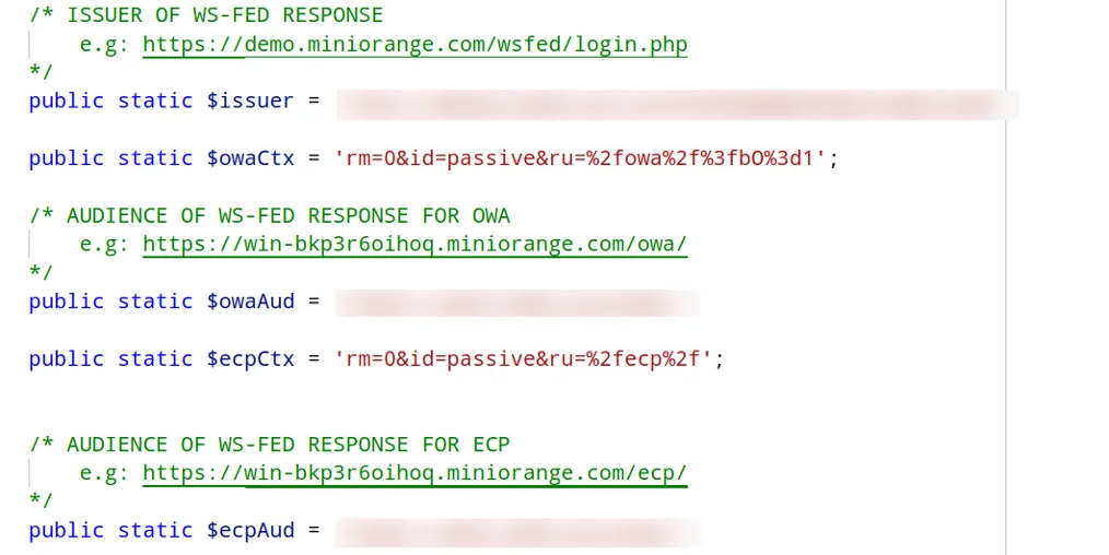 OWA MFA: utlook Web Access (OWA) Exchange SSO login Metadata details