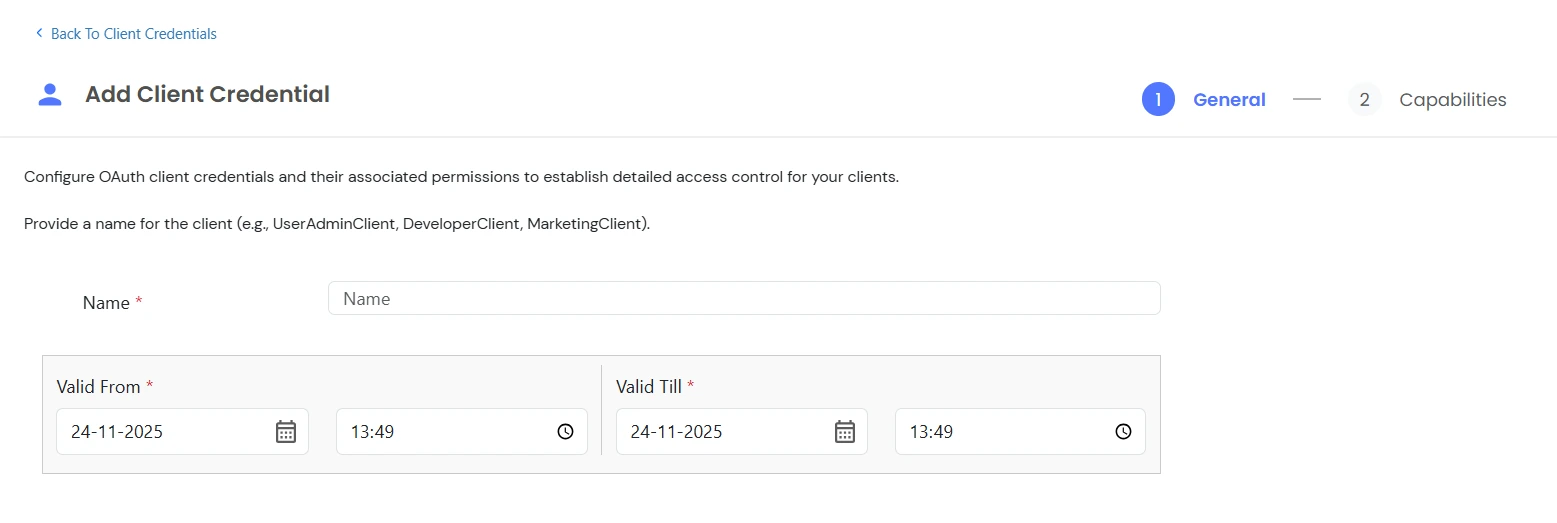 Add Client Credentials