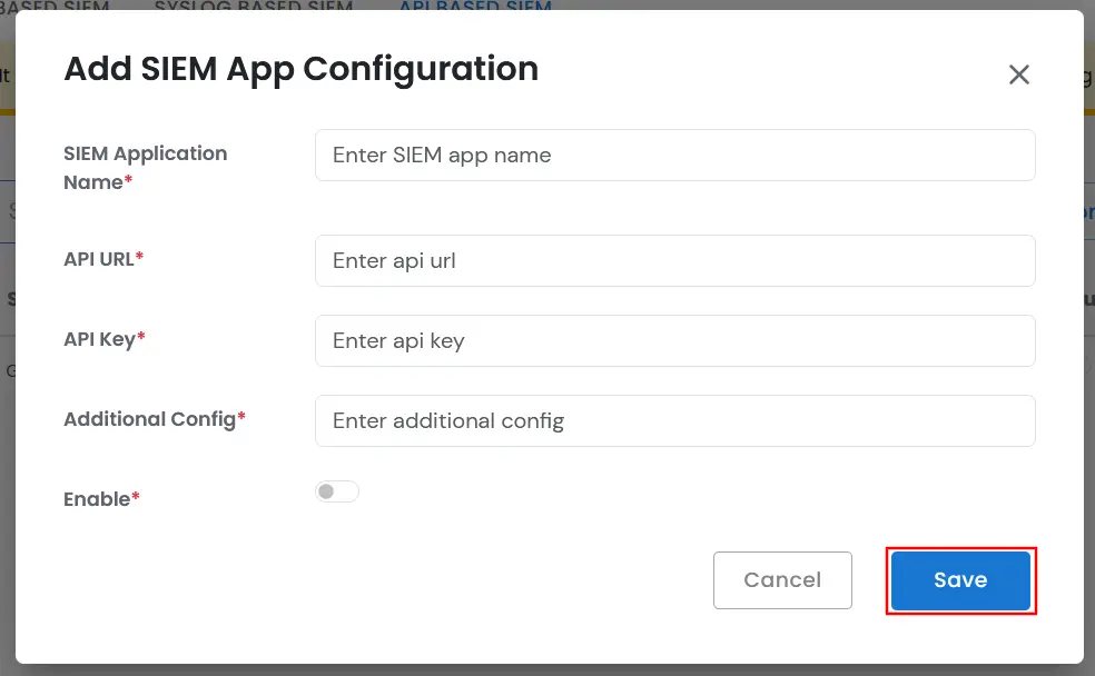 PAM Admin Handbook: API Based SIEM Details