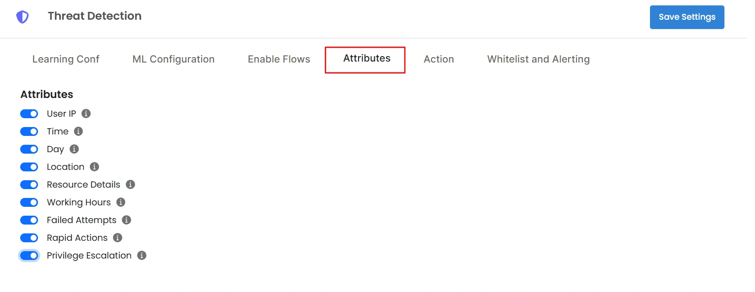Privileged Access Management Admin Handbook: Attributes tab to choose which signals feed the risk score