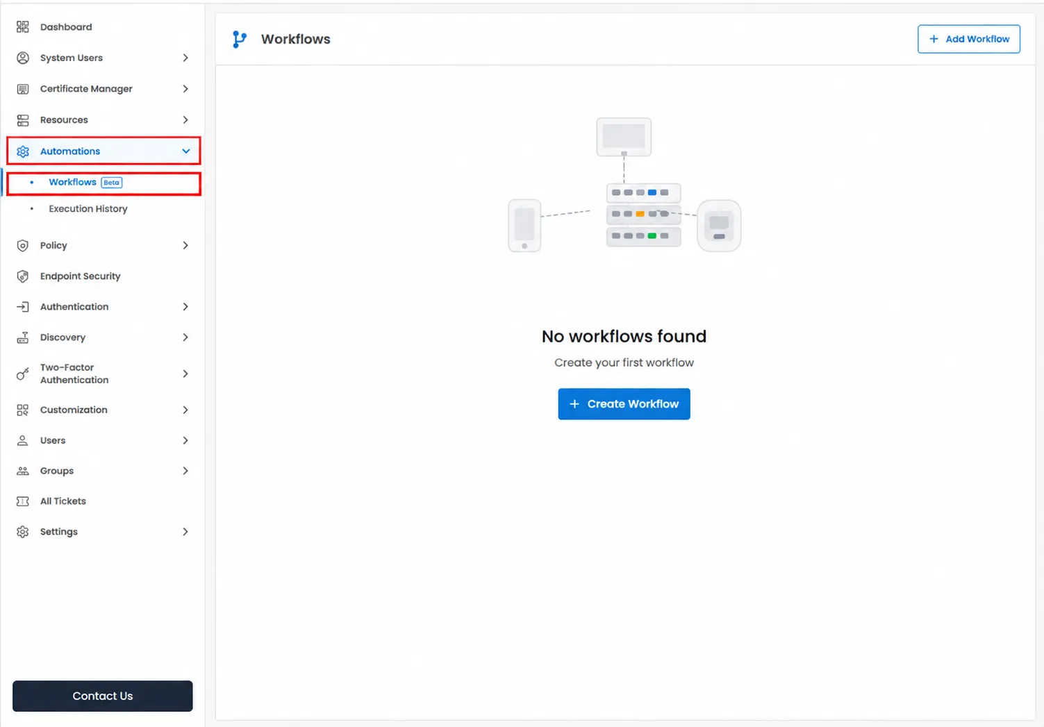 Workflow Automation: Workflows dashboard