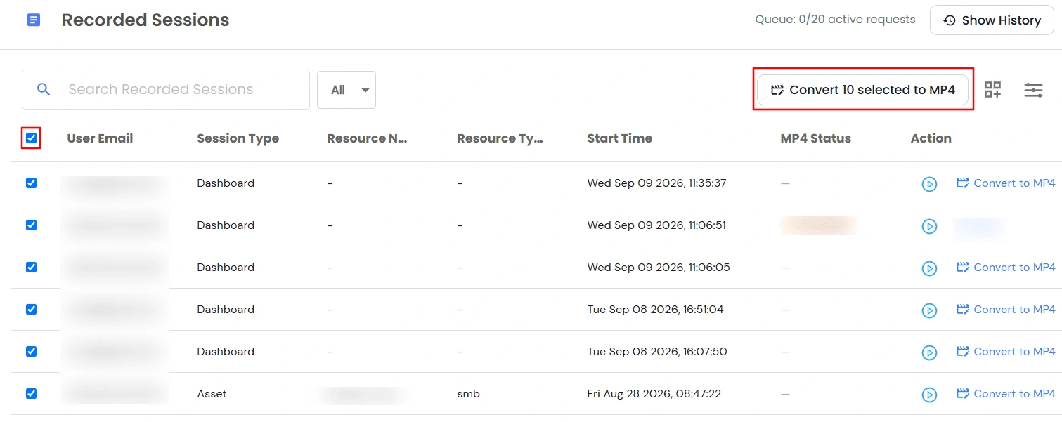 Privileged Access Management Admin Handbook: Bulk Convert action for multiple recordings
