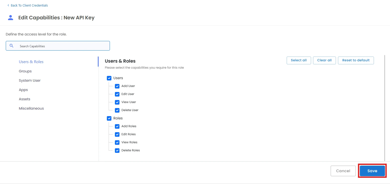 Edit Client Credentials Scope