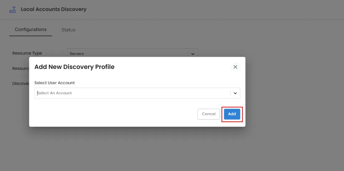 Local Accounts: Click Add