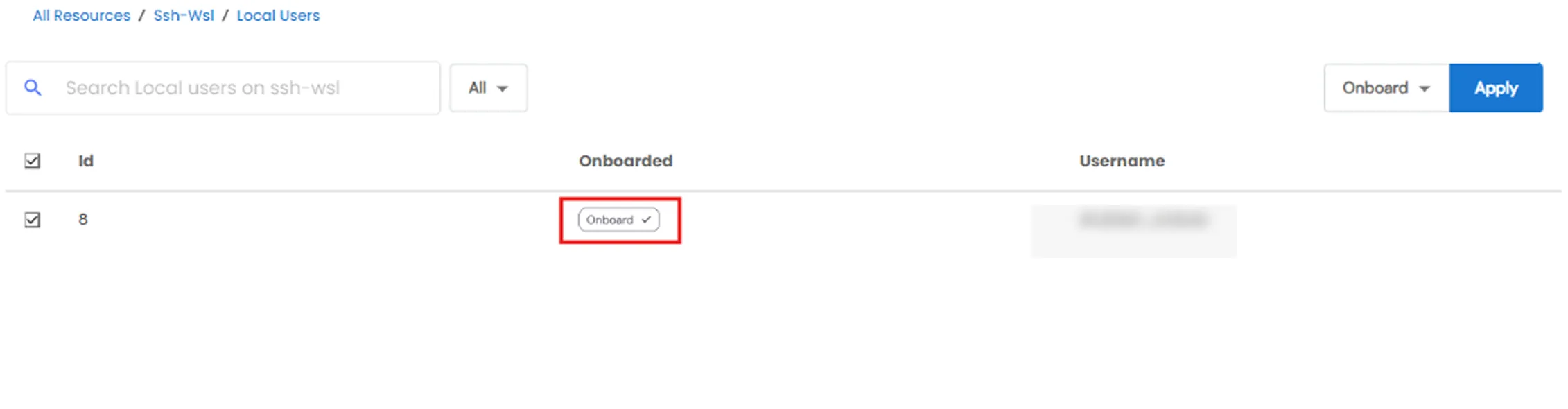Local Accounts: Onboarded
