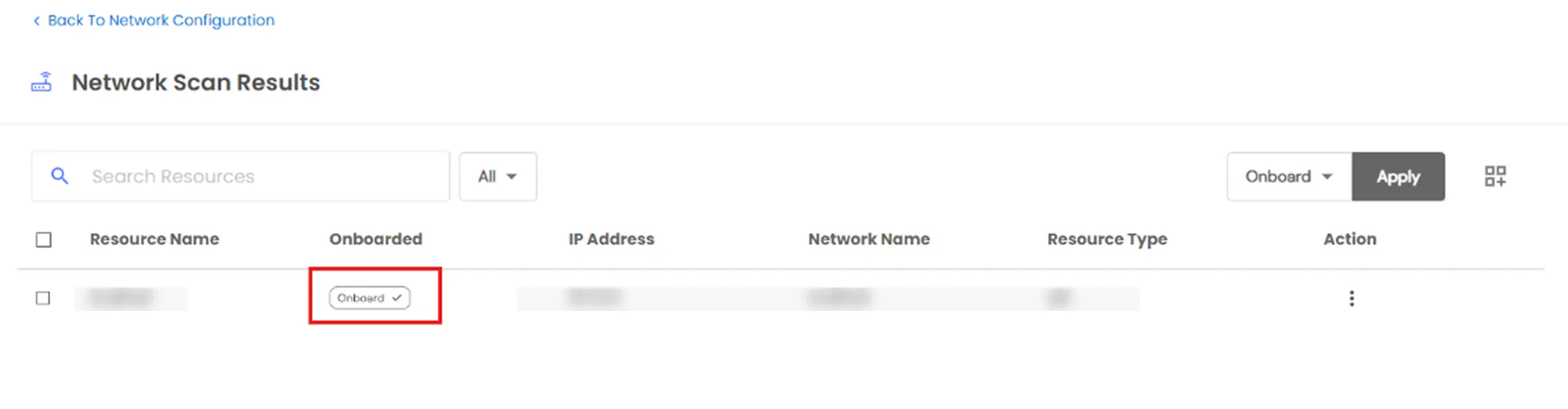 Network Scan: onboard