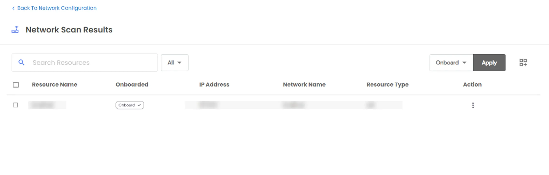 Network Scan: Scan Results