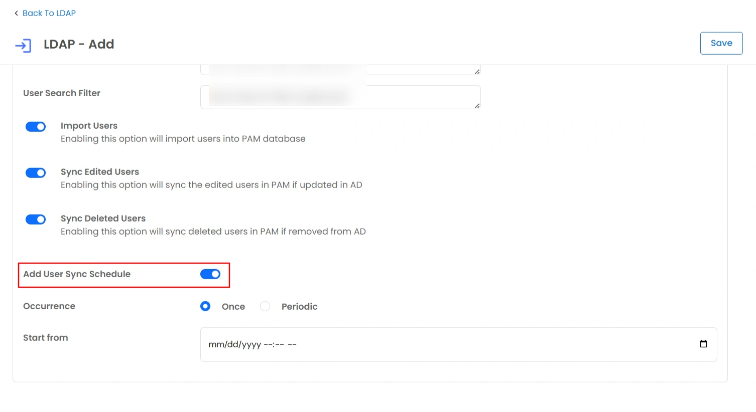 Import Users from AD - schedule user sync