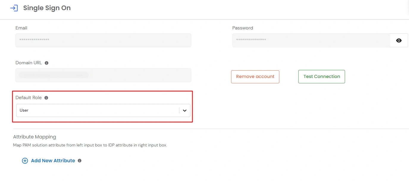 Privileged Access Management Admin Handbook: Select a Default Role for first-time SSO users