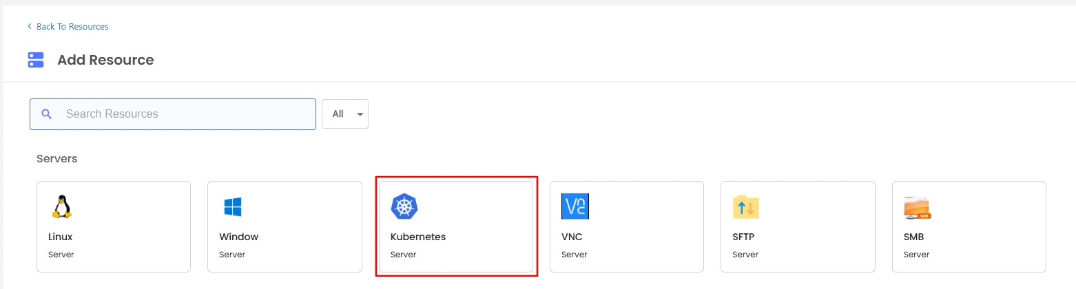 PAM Select Kubernetes Server
