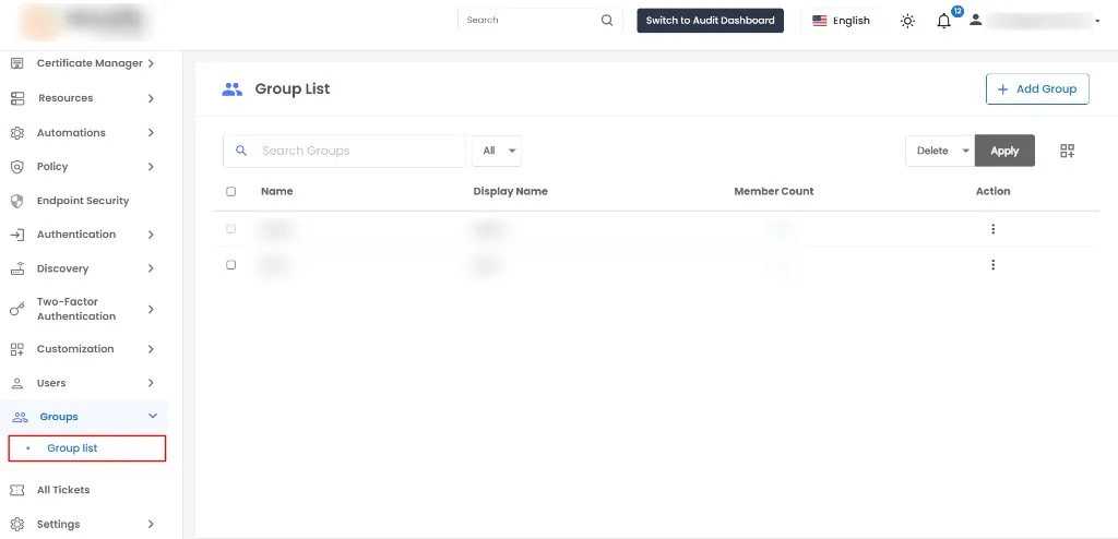 Import Groups from AD - verify imported groups