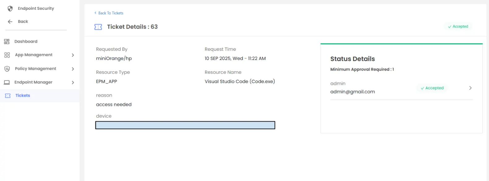 EPM Ticketing: Accept Ticket