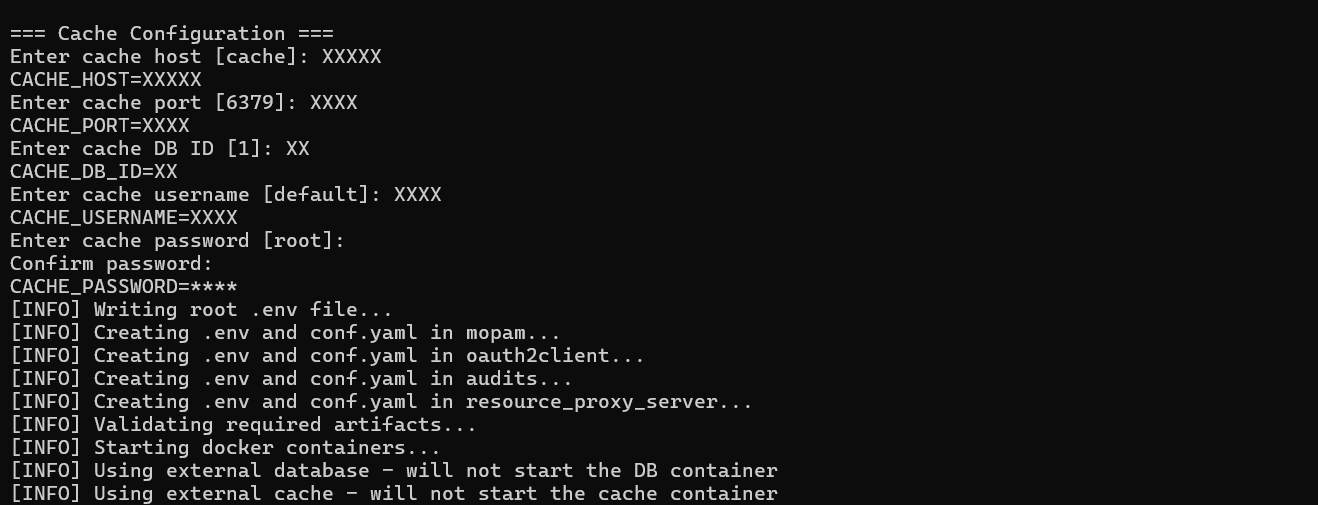Installation Options With an External DB And Cache