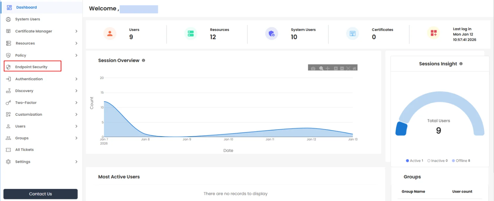 PAM Endpoint Click On Endpoint Security