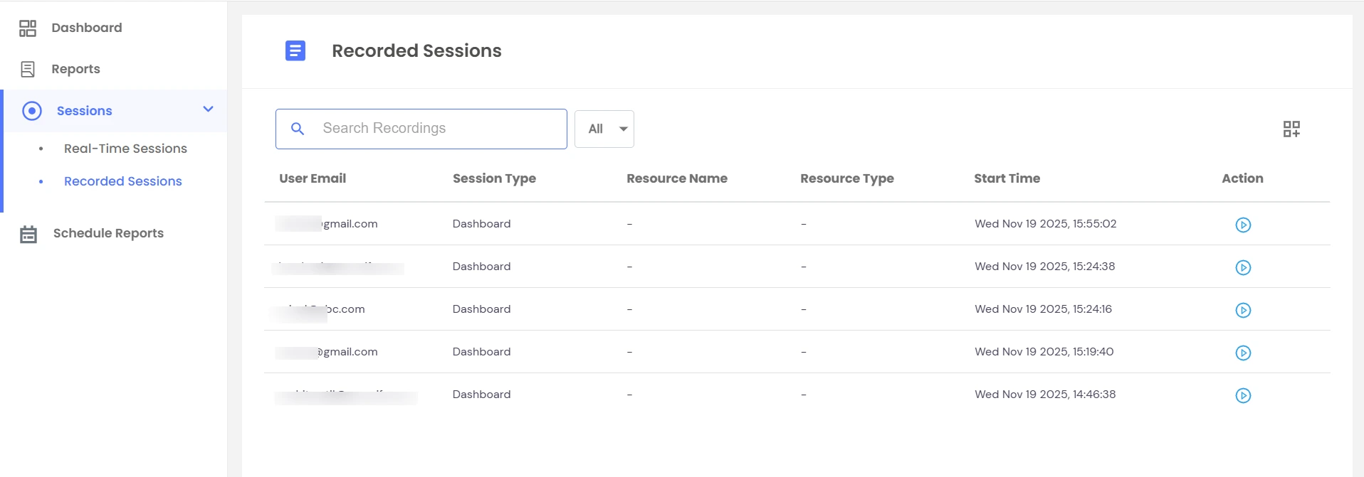 Privileged Access Management Admin Handbook: Navigate Sessions then Recorded Sessions