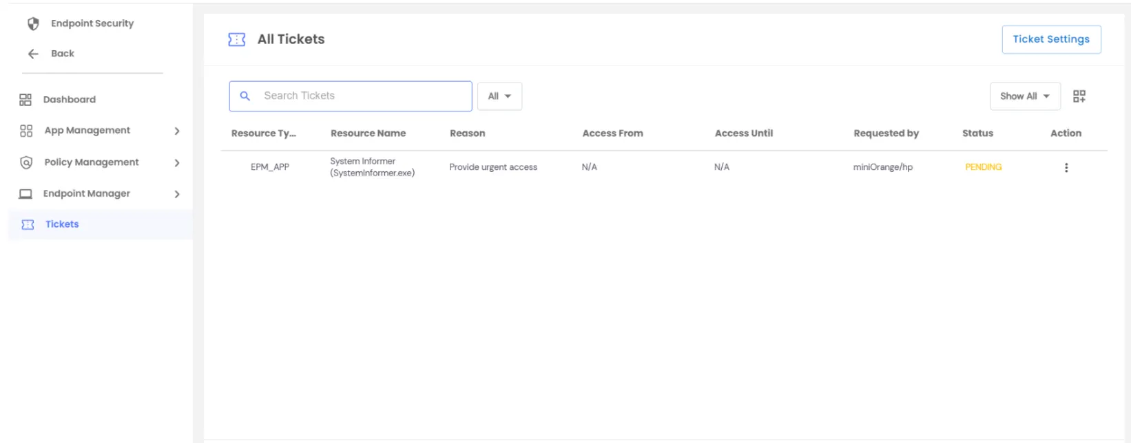 EPM Ticketing: Manage Tickets