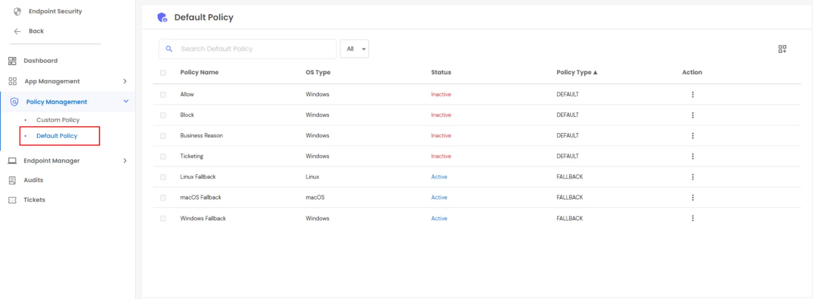 PAM Endpoint Navigate Policy Management