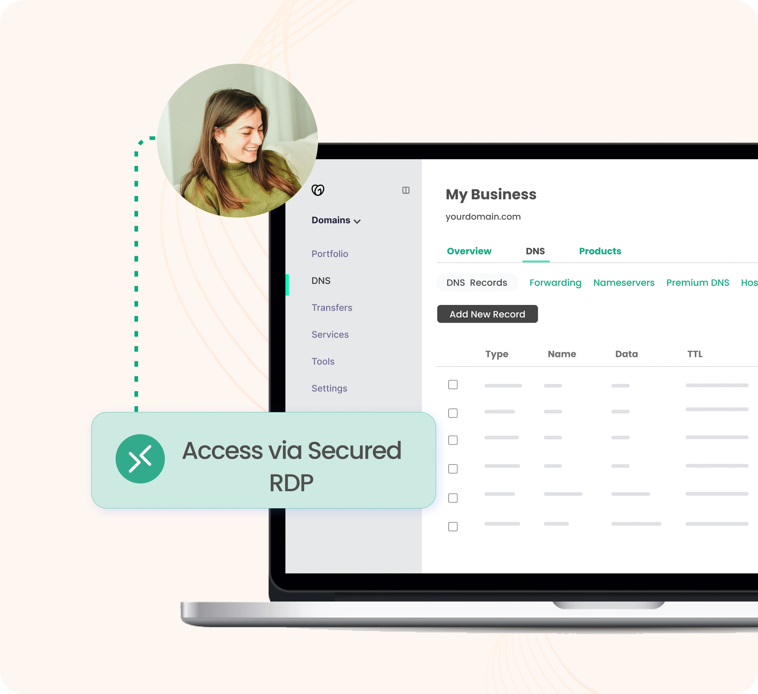 Secure GoDaddy Access via Controlled RDP