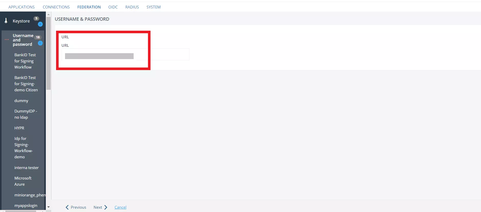 PhenixID SAML Single Sign-On (SSO) - Database URL
