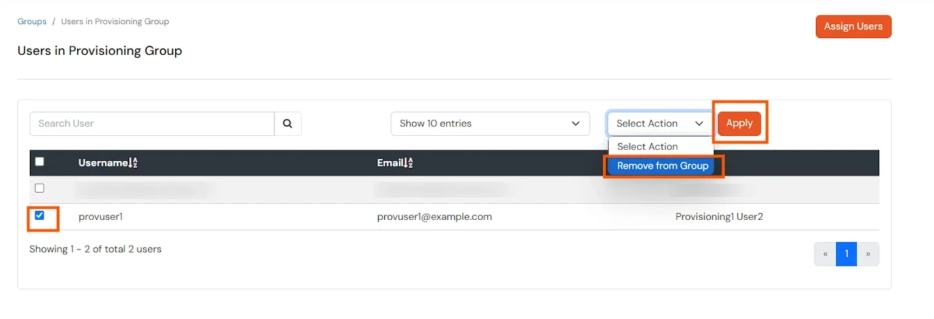 Remove user from group to automatically delete user from Active Directory