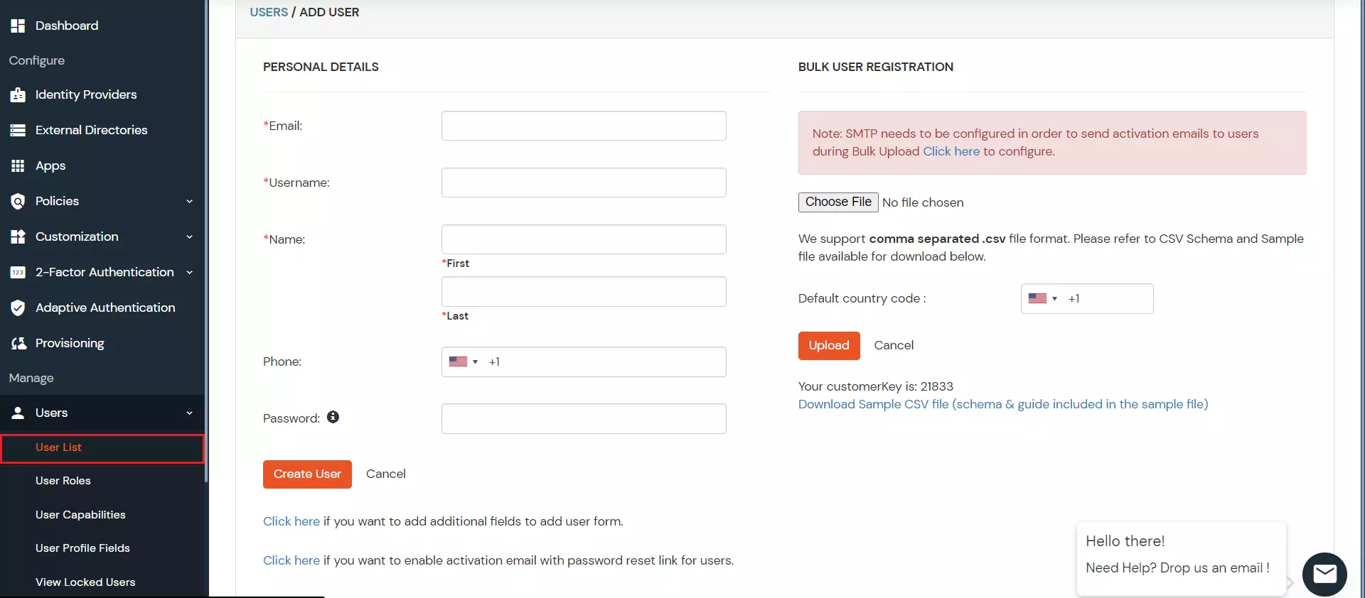 MailChimp Provisioning - add user