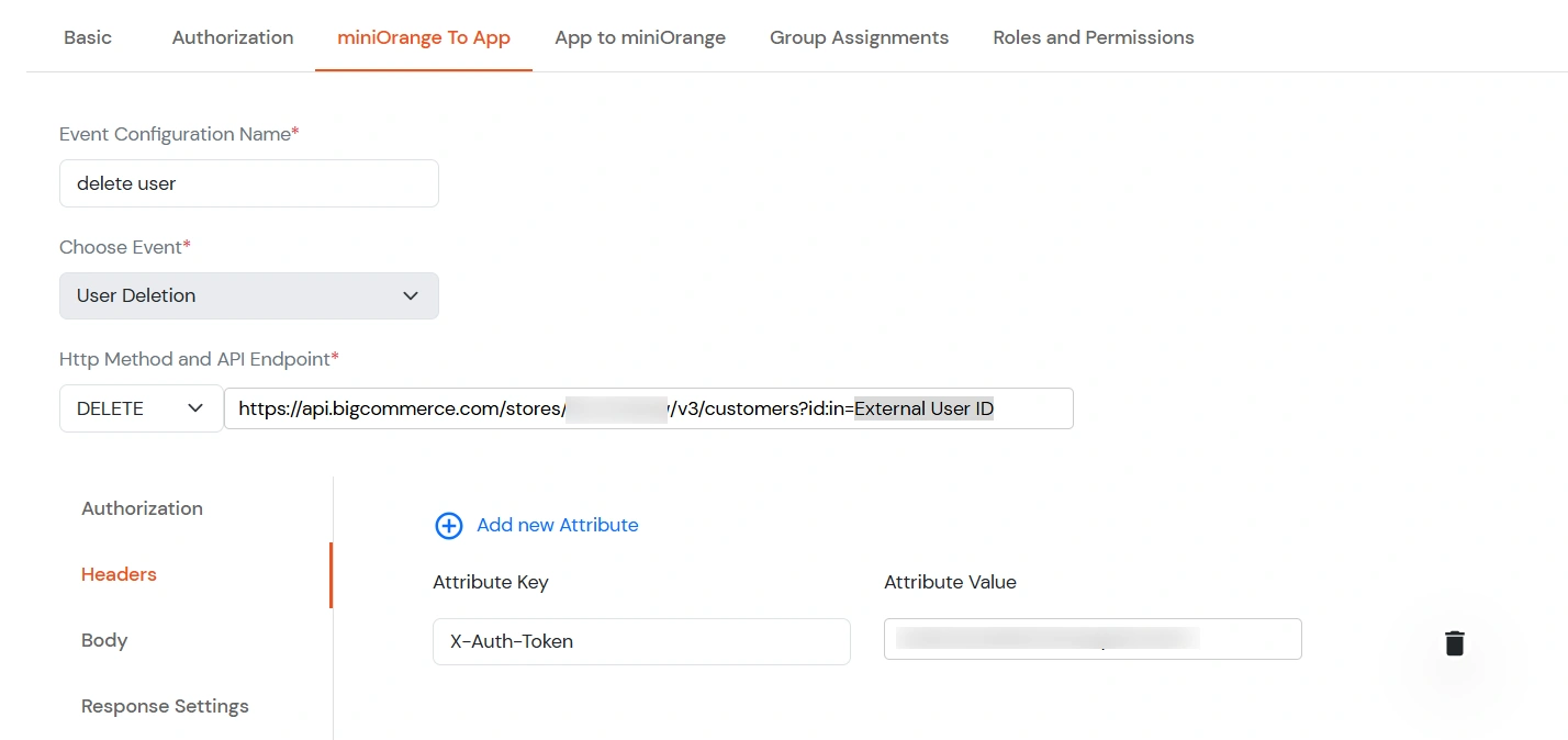 Custom Provisioning: User deletion – X-Auth-Token header
