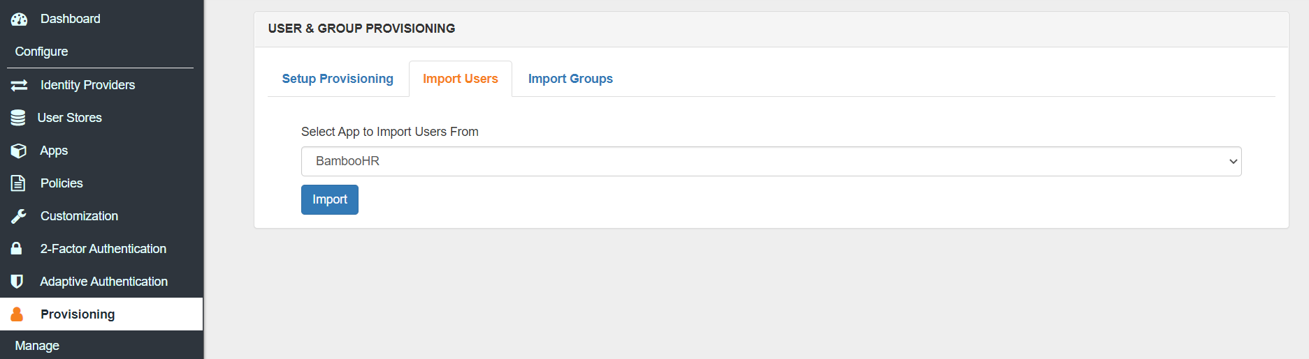 BambooHR Provisioning Import Users