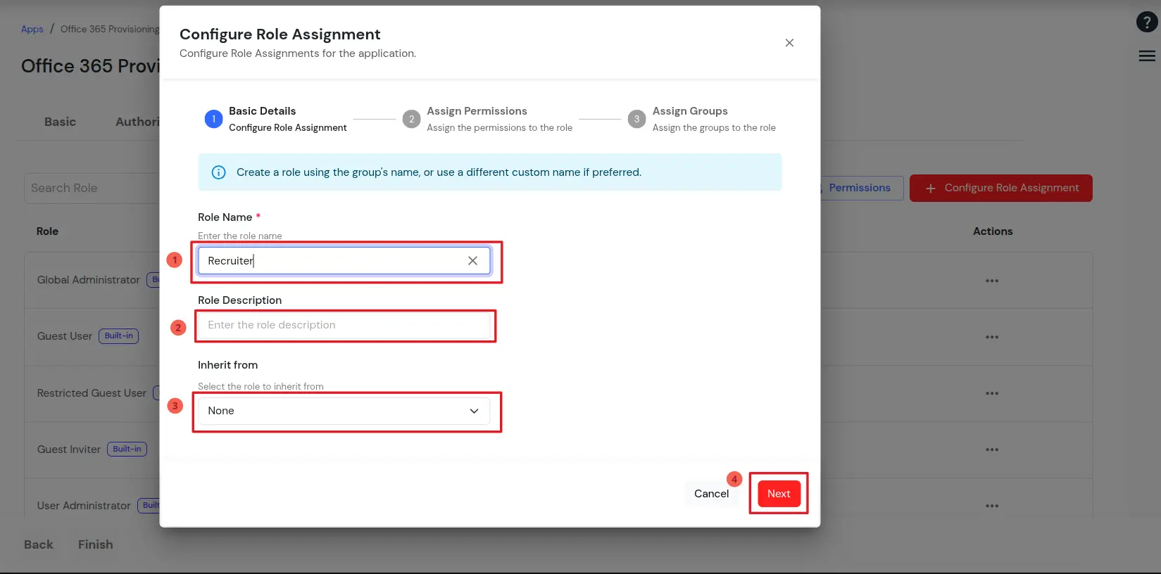 Office 365 provisioning: Configure role assignment
