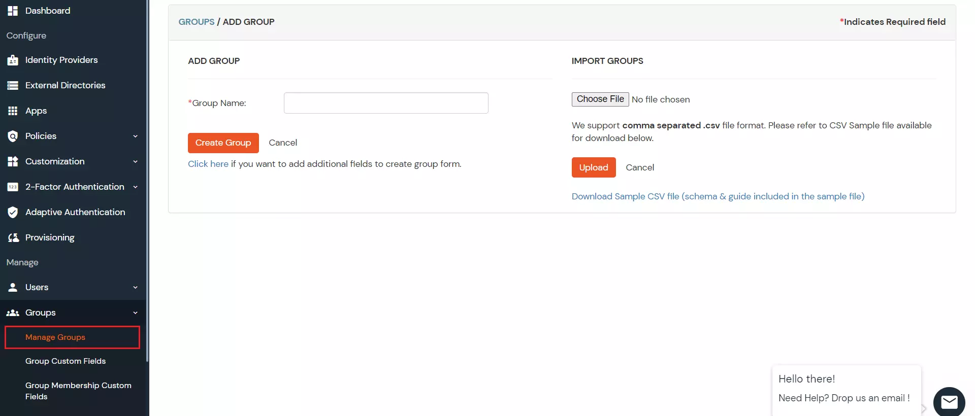 aws provisioning create group