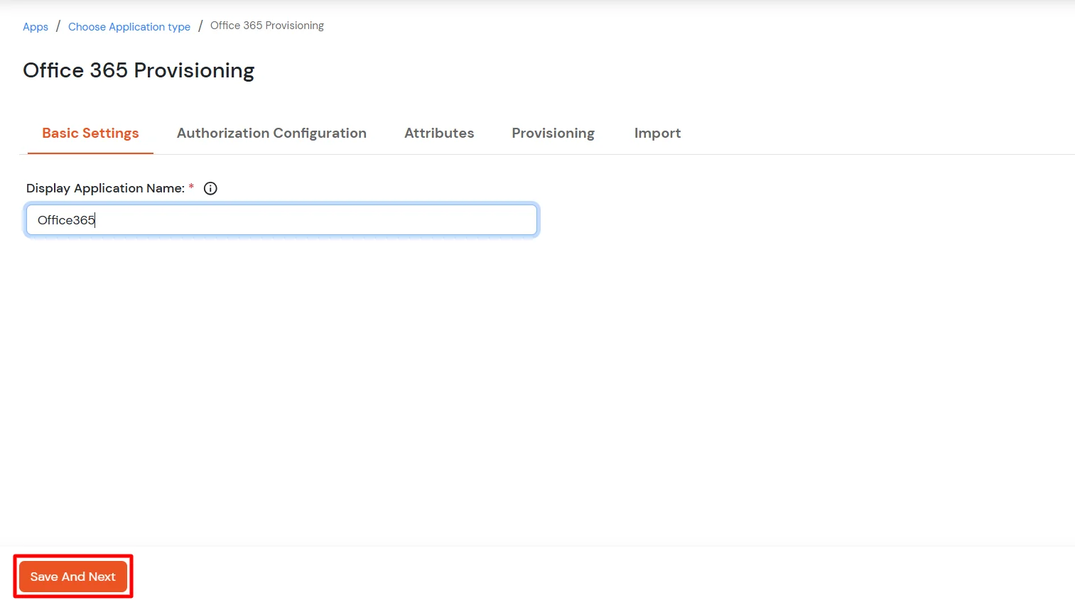 Adding display name for Office 365 provisioning application