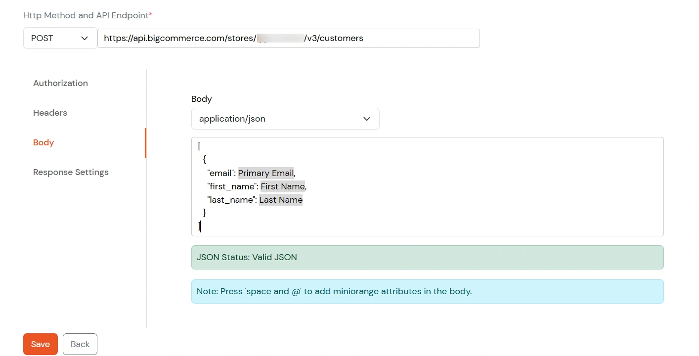 Custom Provisioning: Request body mapping for email, first_name, last_name