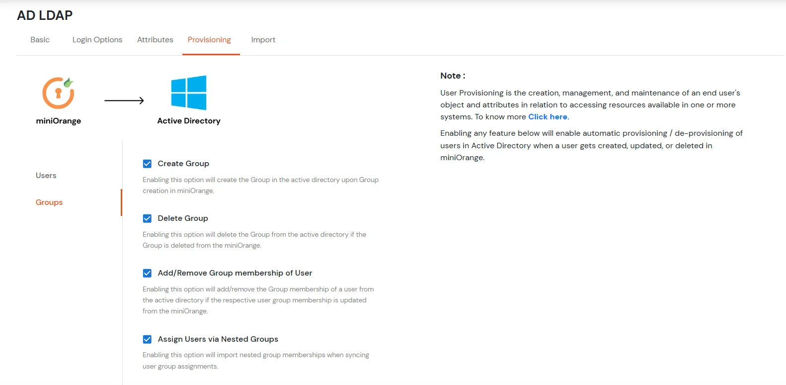 Go to the Groups tab and enable the following options as needed
