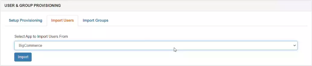 BigCommerce Provisioning Import User