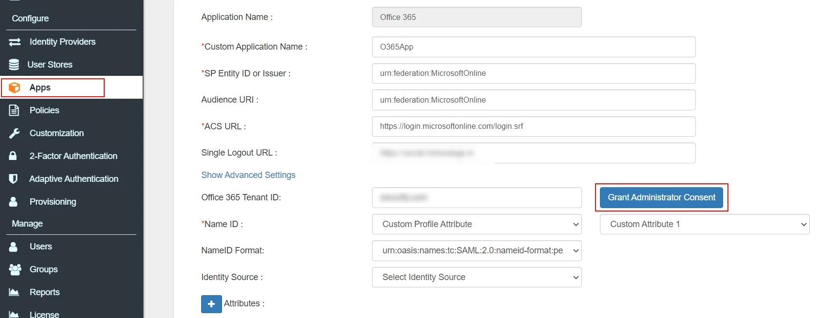 Office 365 Provisioning Admin Consent