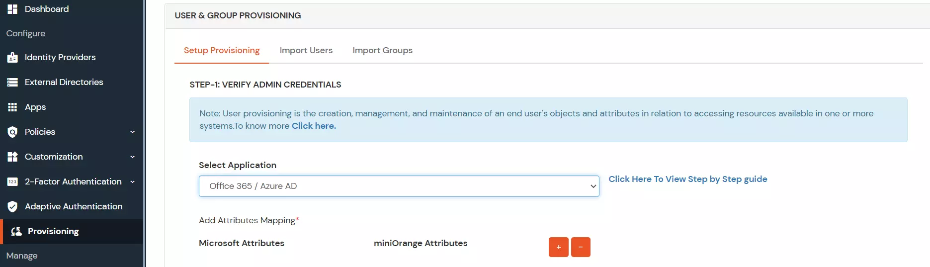 Office 365 Provisioning Attribute Mapping
