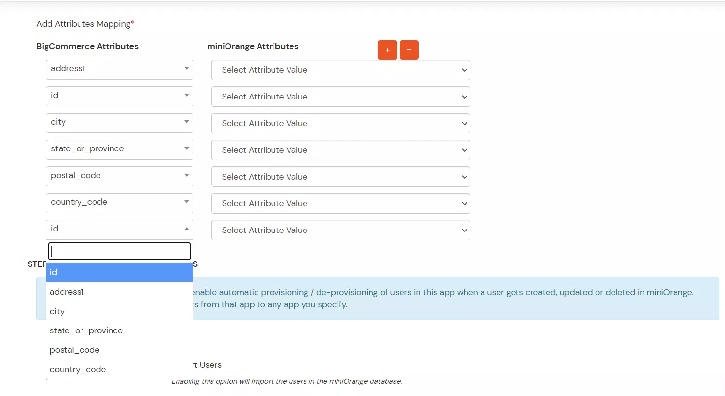 BigCommerce Sync Integration: BigCommerce Provisioning Enable