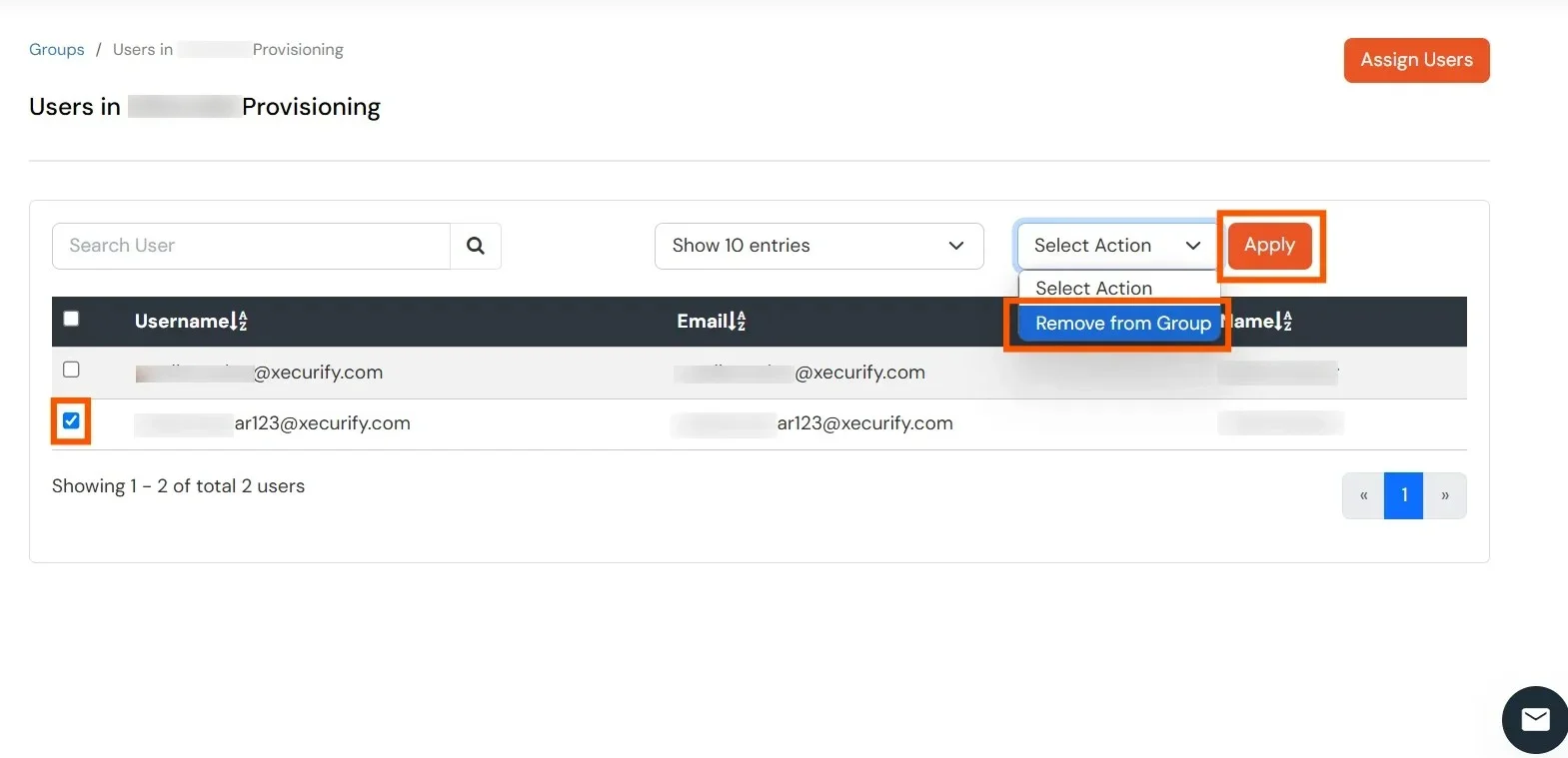 Removing a user from Bonusly provisioning group
