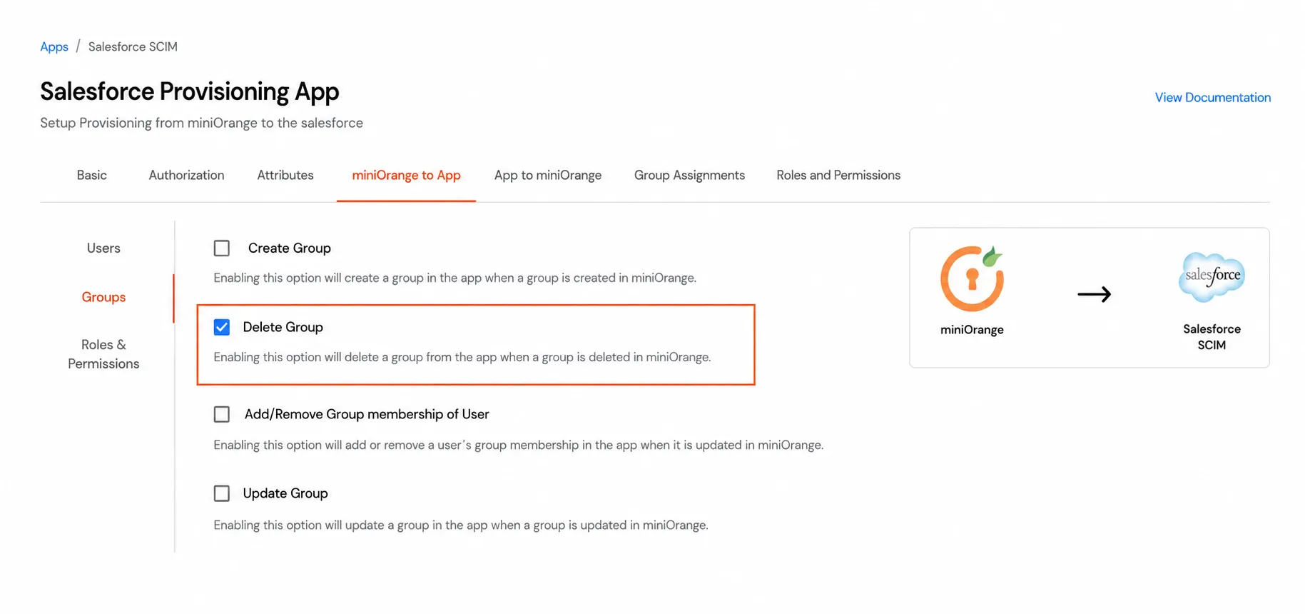 Aprovisionamiento de aplicaciones de Salesforce: Eliminar aplicación de Salesforce