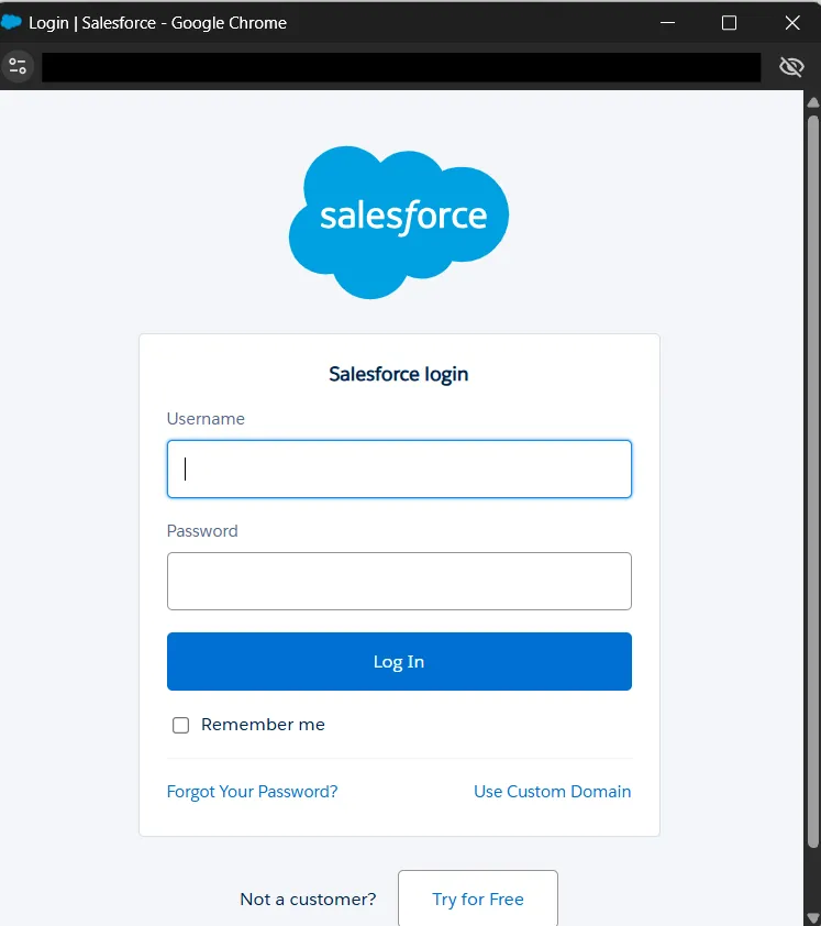 Inicia sesión en Salesforce 