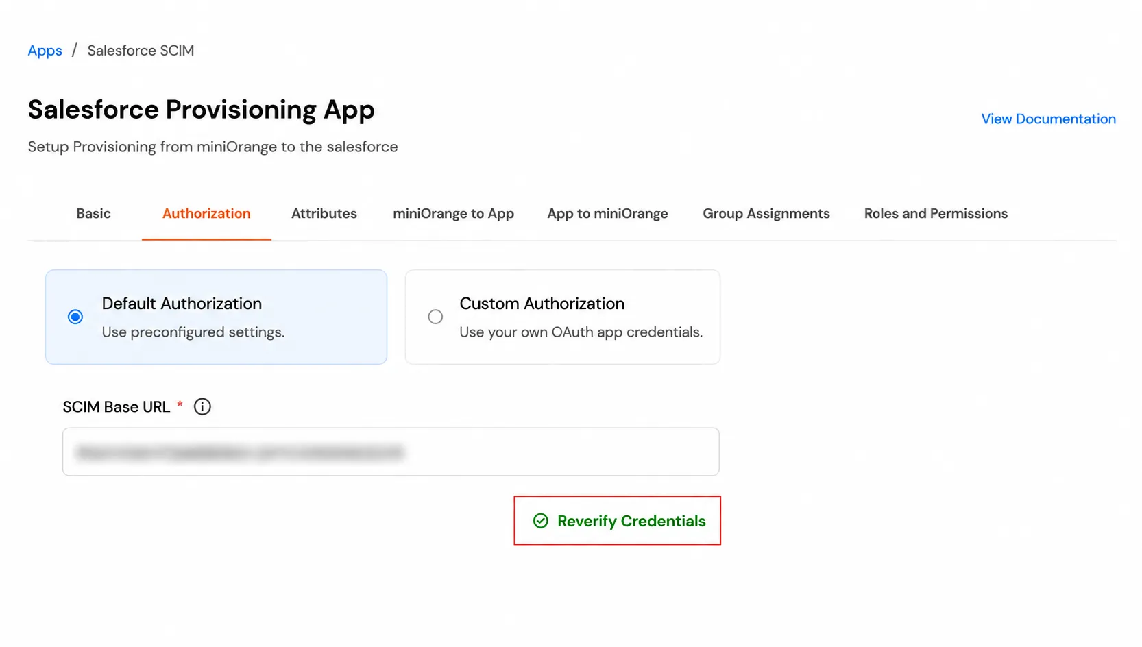 Aprovisionamiento de aplicaciones de Salesforce: Vuelva a verificar las credenciales.