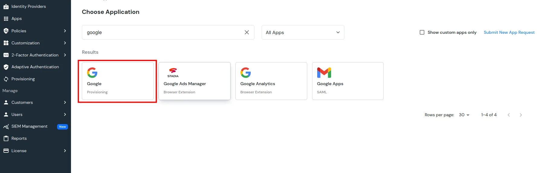 Select Google Workspace