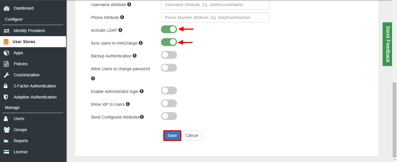 Pulse connector active ldap save