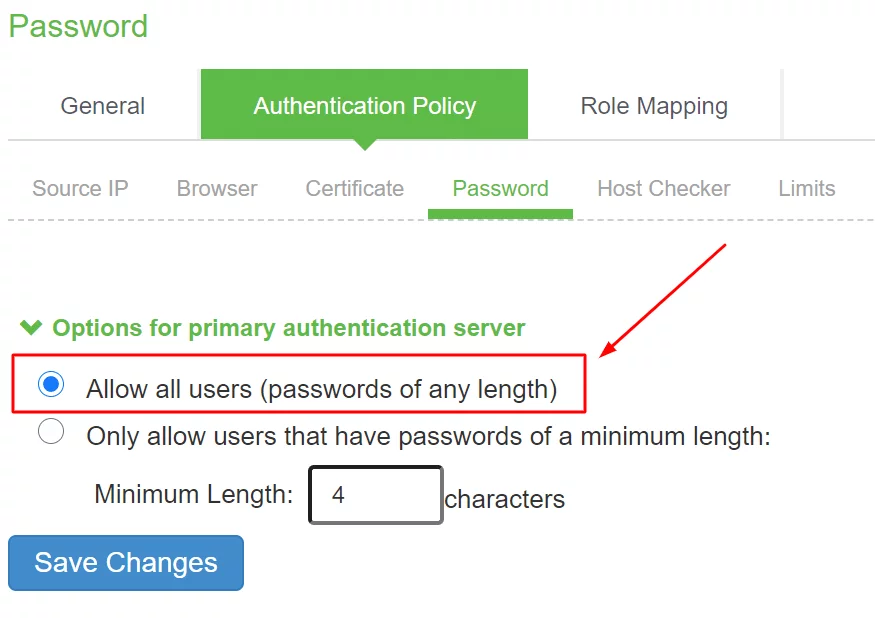 MFA 2FA two-factor authentication for Pulse Connect Secure : Authentication Policy