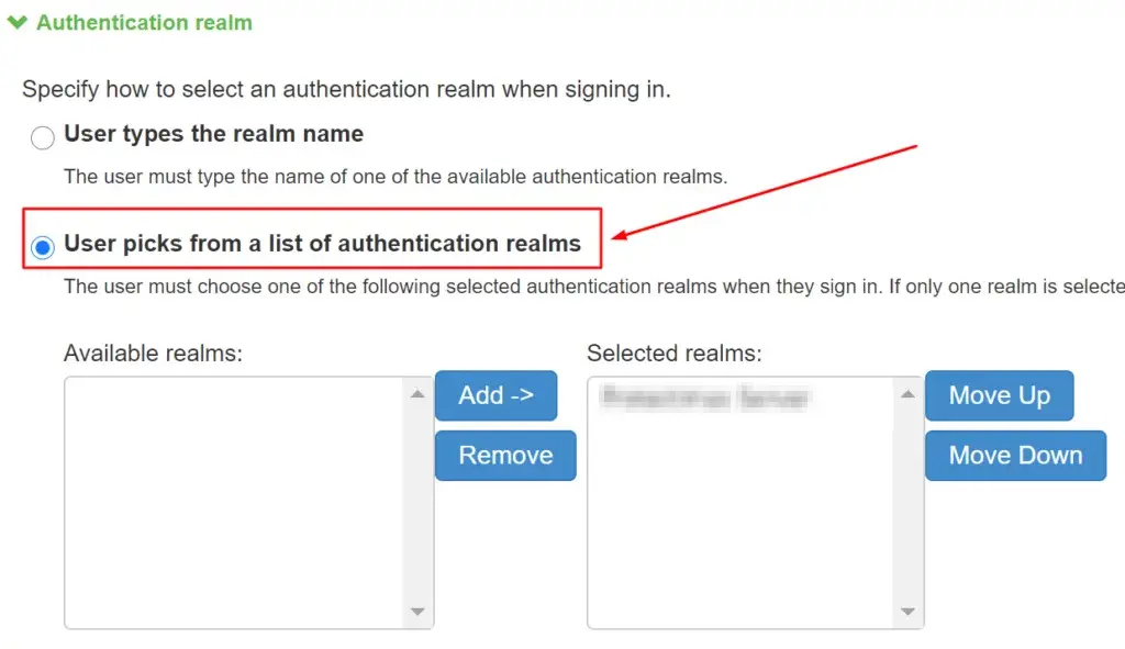 MFA 2FA two-factor authentication for Pulse Connect Secure : Authentication Realm