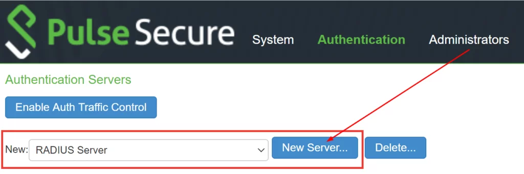 MFA 2FA two-factor authentication for Pulse Connect Secure : New Server 