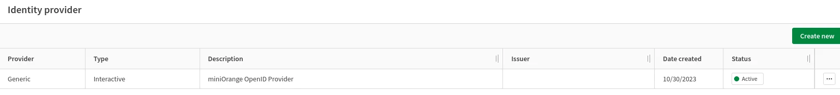 Qlik Cloud Single Sign On (SSO) in below screen to show the status is active