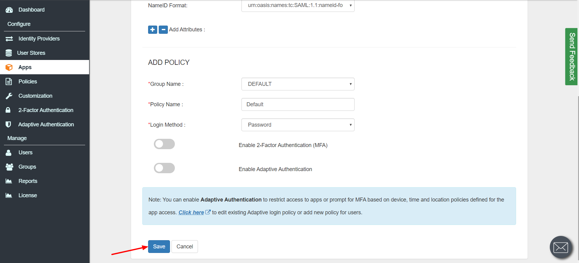 QlikSense Single Sign-On(SSO) policy