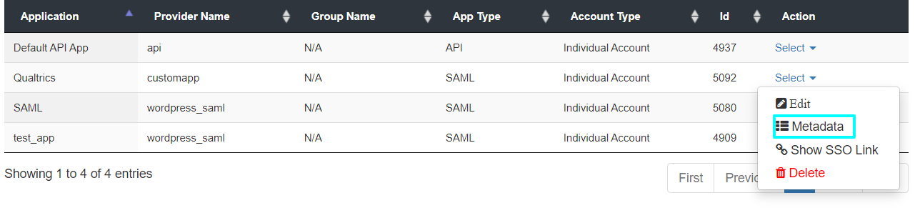 Qualtrics Single Sign-On (SSO) metadata